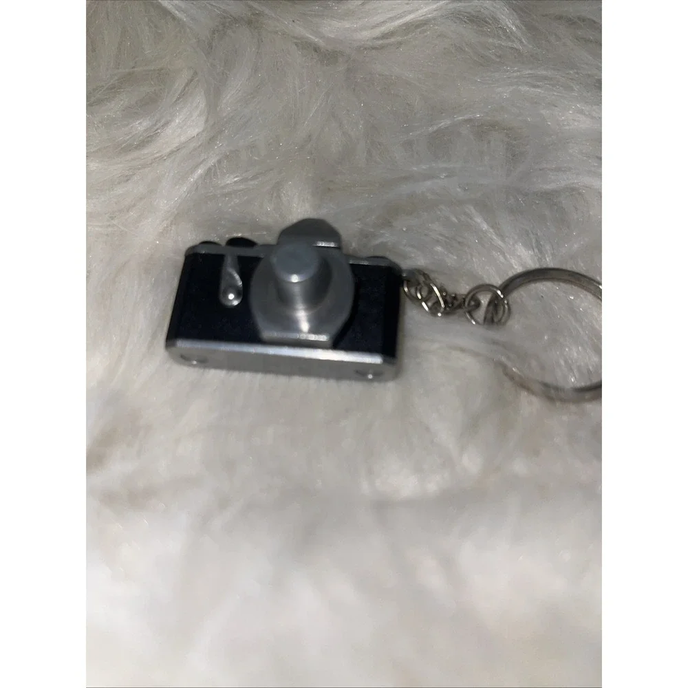 Vintage Old Black & Gray Mini Toy Camera Keychain